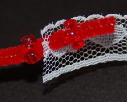 threading beads on the pipe cleaner