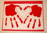 Valentine matted on red paper