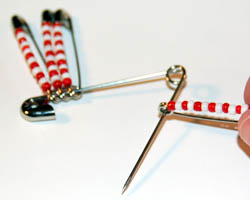 photo of threading pins
