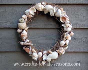 Craft Ideas Seashells on Seashell Wreath