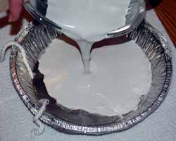 pouring plaster