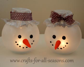 Snowman Candle Holder Craft