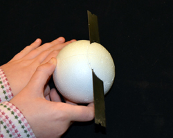 slicing through foam balls