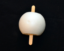craft stick through foam ball