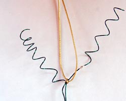 cord tied on the ornament base