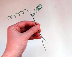 twisting the two wire pieces together