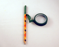 wrapping the pencil in florist tape
