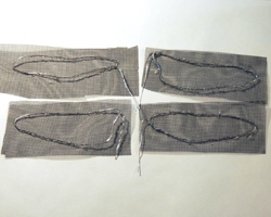 gluing wire wings to window screening