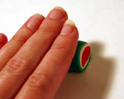 compressing polymer clay cane