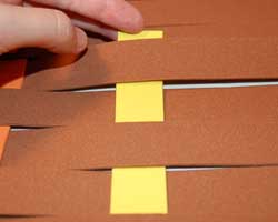 strip weaved in and glued in place
