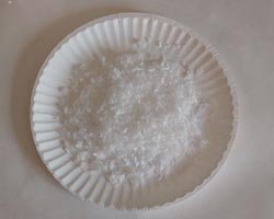 snow on the paper plate