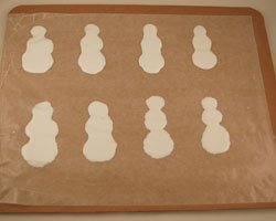 snowman glue bodies on wax paper