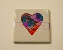 alcohol ink heart craft