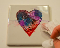 alcohol ink heart craft