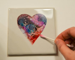 alcohol ink heart craft