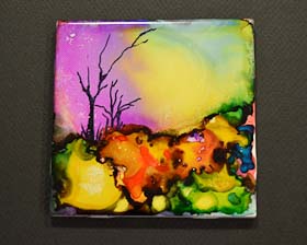 alcohol ink tile