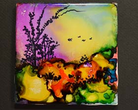 alcohol ink tile