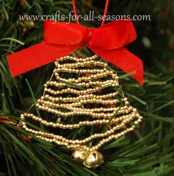 beaded bell ornament