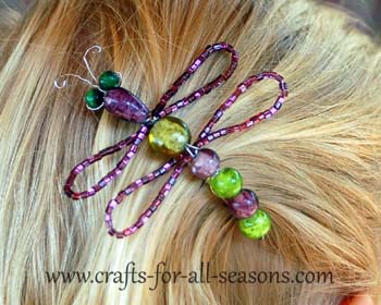 Beaded Dragonfly Barrette