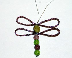 beaded dragonfly barrette