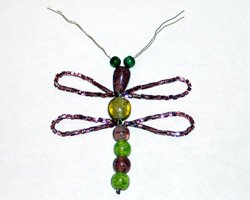 beaded dragonfly barrette