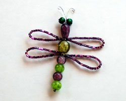 beaded dragonfly barrette