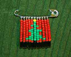 christmas tree beaded safety pin