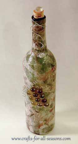 decorated wine bottle