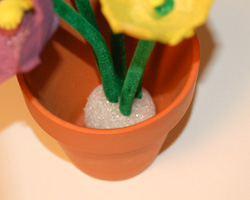 egg carton flower bouquet