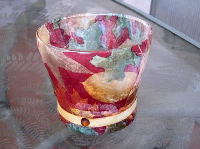 Fall Decorative Glass Candle Vase