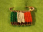 irish flag beaded pin