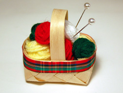 knitting basket ornament