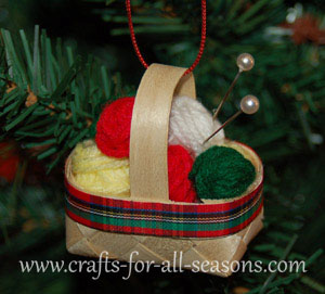 knitting basket ornament