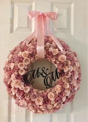 Paper Flower Wedding Wreath