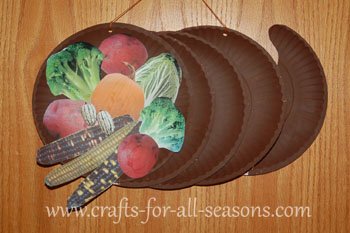 paper plate cornucopia