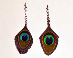 peacock feather earrings