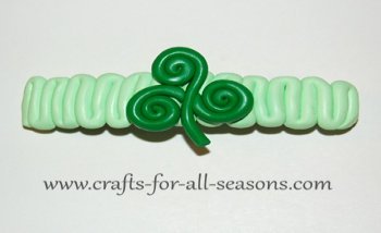 polymer clay shamrock barrette