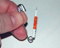 pumpkin beaded safety pin