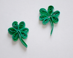 quilled shamrocks