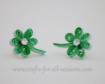 quilled shamrocks