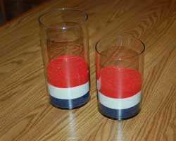 red white and blue sand