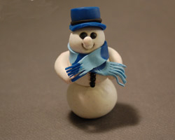 polymer clay snowman