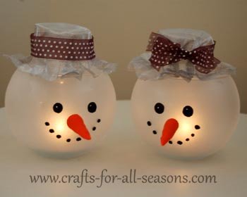 snowman candle holder