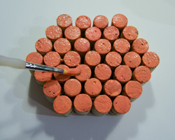 painting corks orange