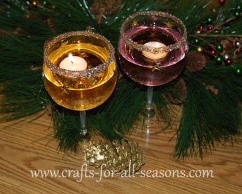 wine glass candle holders