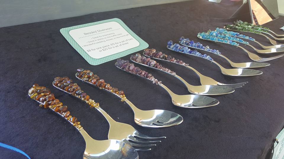 beaded serving spoons