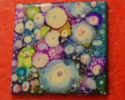 Kellie Chasse Fine Art: Alcohol Ink Paintings On Ceramic Tiles