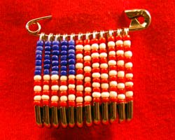 American Flag Beaded Safety Pin