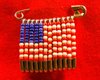 American flag beaded safety pin