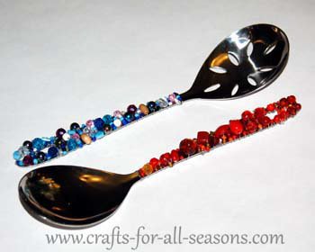 beaded serving spoons